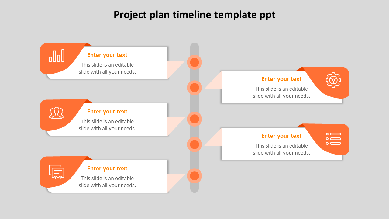project plan timeline template ppt-orange